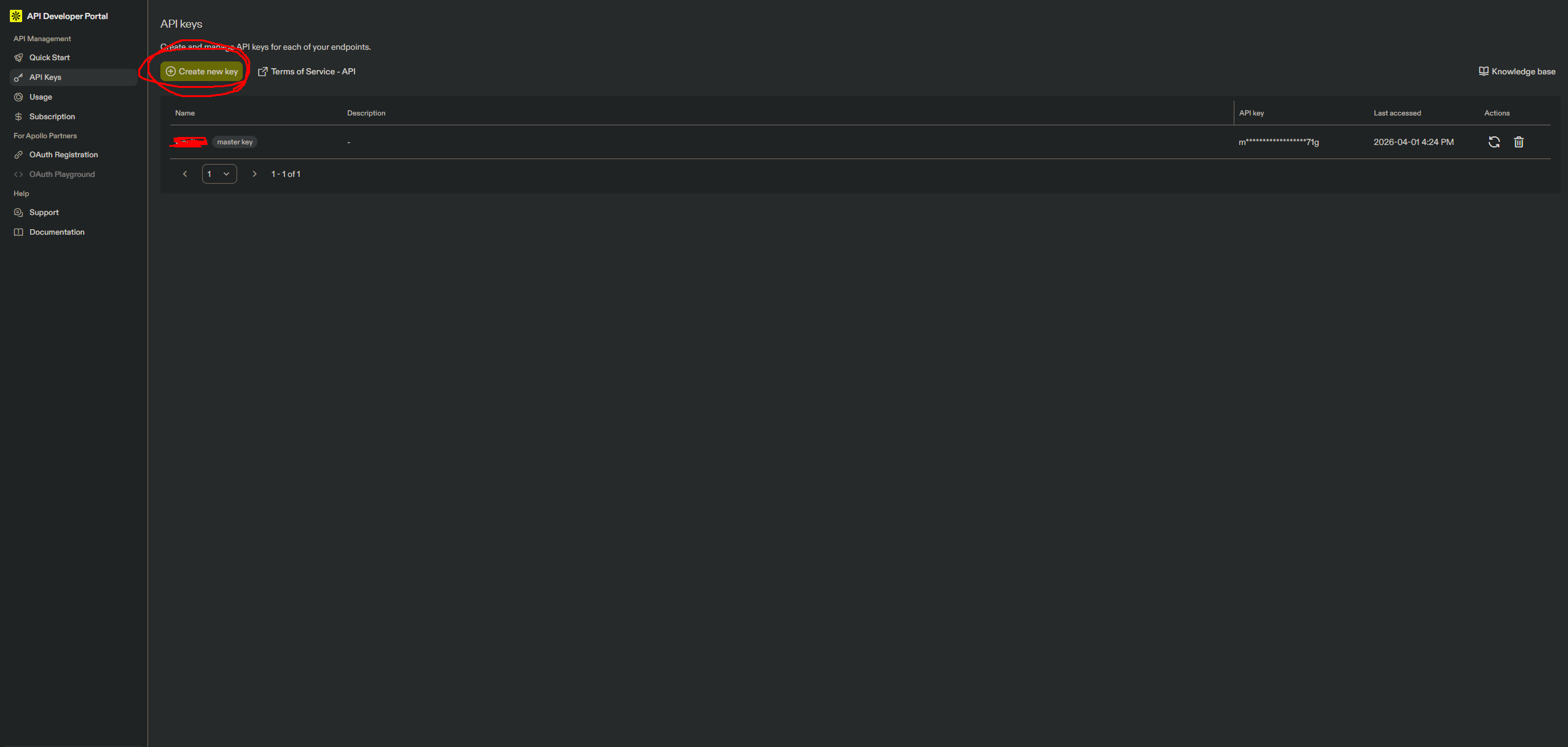 Passo 2: Generare una chiave API